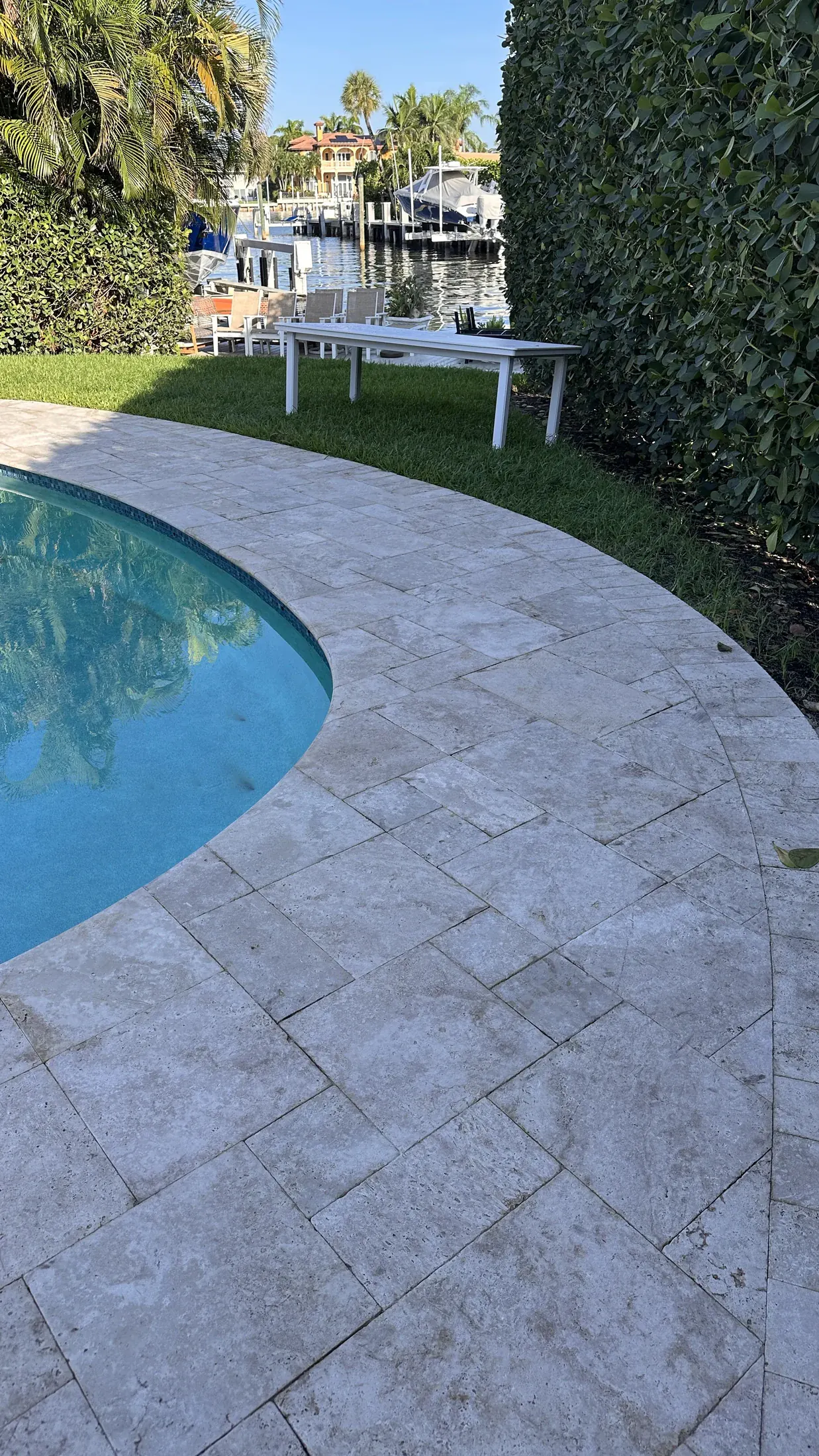 Pool coping and deck edge after repair