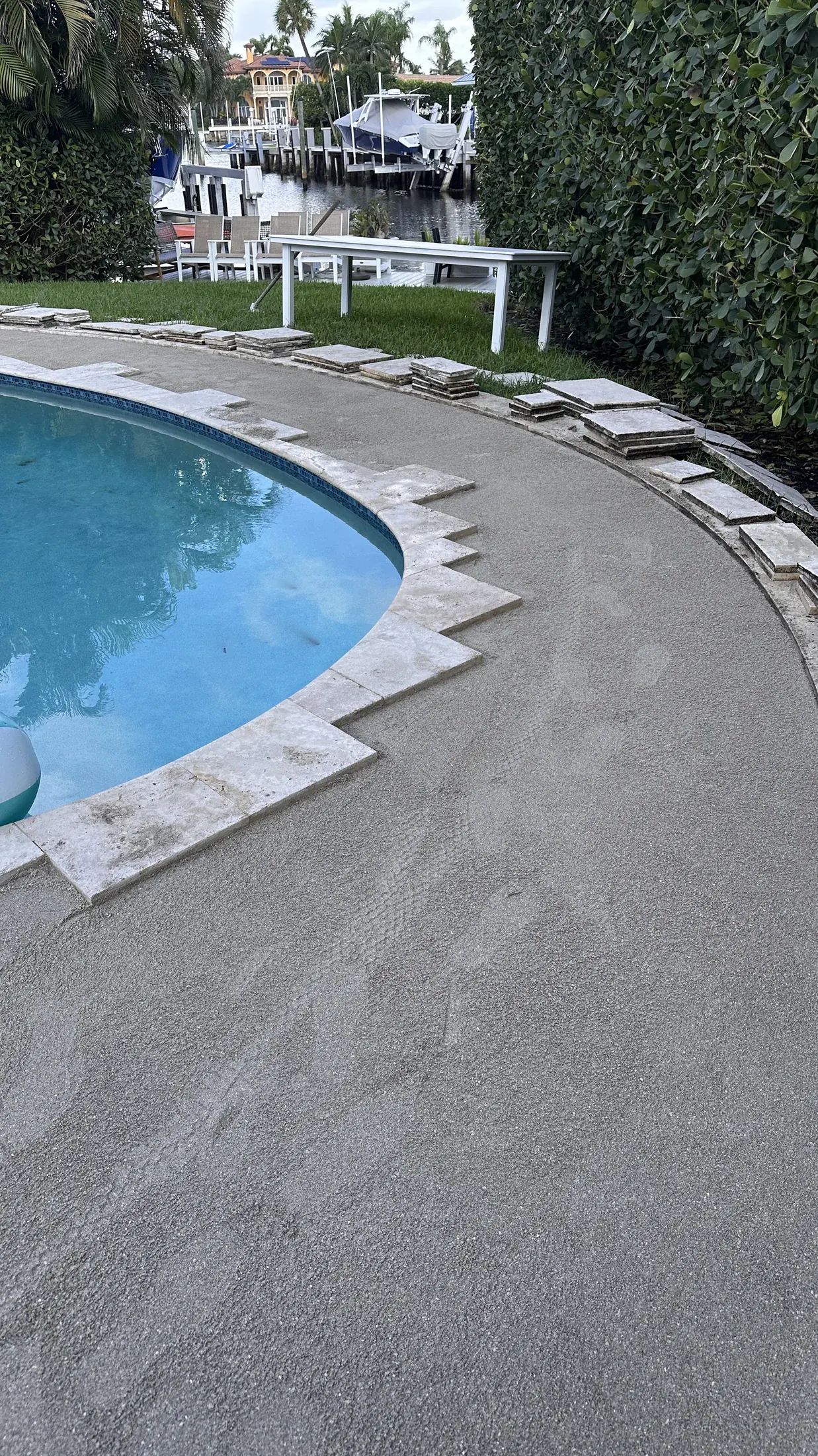 Pool coping and deck edge before repair