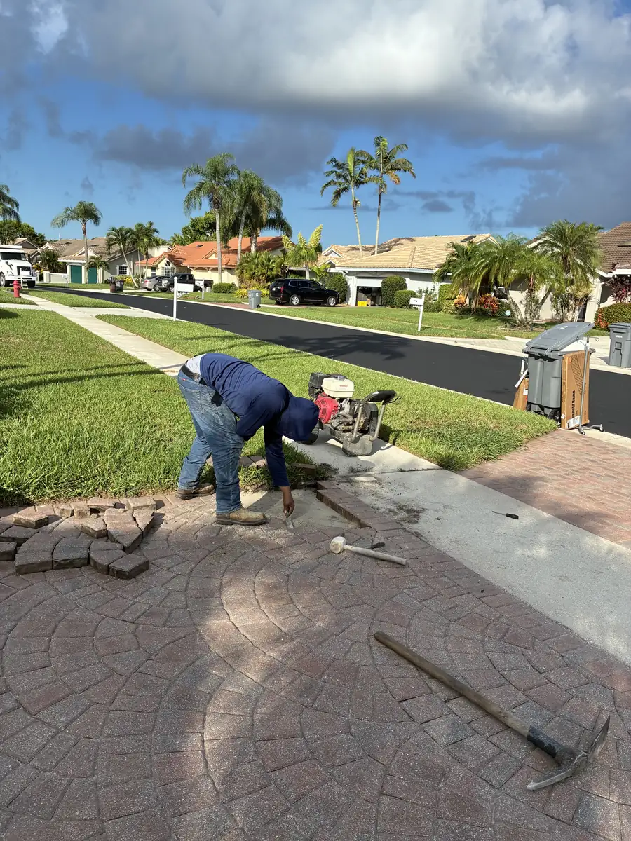 Palm Beach Pavers project detail related to how do you repair a sunken paver driveway?